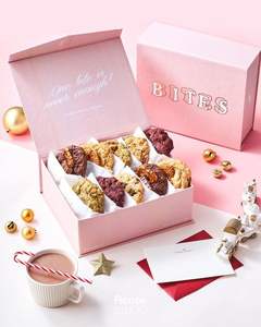 Groothandel Op Maat Luxe Roze Koekjesverpakking Food Grade Kartonnen Bakkerij Doos Mochi <span class=keywords><strong>Donut</strong></span> Cake Verpakking Dozen Met Verdelers - Product Image 4