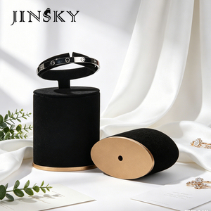 Juego de Exhibidores de Joyería Negros Jinsky - Soporte Ajustable para Collares, Organizador de Anillos y Pendientes para Almacenamiento en Tiendas/Hogar - Product Image 3