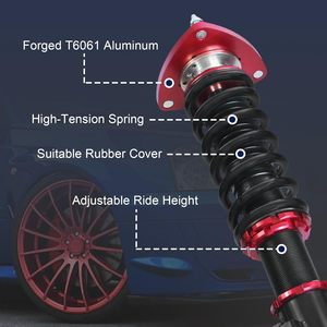 Jdmspeed Mới Màu Đỏ Đầy Đủ Cuộn Dây Thanh Chống Phía Trước Thiết Lập Thay Thế Hệ Thống Treo Kit Cho Impreza Wrx 2002 2007 Cao Giảm Xóc - Product Image 4