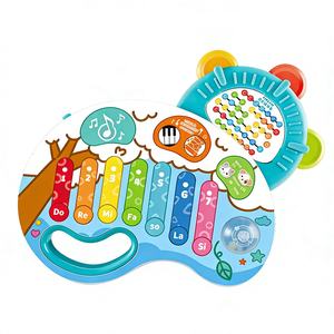 Jouet musical pour bébé, <span class=keywords><strong>piano</strong></span> tactile pour tout-petits, clavier de <span class=keywords><strong>piano</strong></span> et hochets, ensemble d'instruments de <span class=keywords><strong>musique</strong></span> avec lumière, <span class=keywords><strong>musique</strong></span> et sons d'animaux - Product Image 1