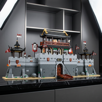 Set de Construcción de Bloques de la Antigua Fortaleza China: Puerta de Ciudad con Puente Retráctil y Torre de Vigilancia, Modelo de Ladrillos, Arquitectura DIY, Regalo