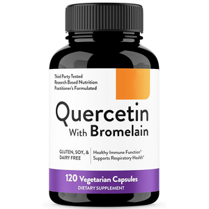 Salud intestinal, 120 cápsulas vegetarianas, quercetina, bromelina 500 mg, apoya la salud respiratoria, alivia las alergias estacionales, suplemento herbal - Product Image 1