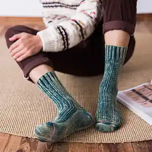 扎染男士船员袜子图案针织标志袜子运动袜印花定制设计古典七彩五色水洗休闲