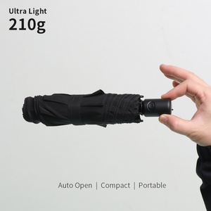 Modern Nylon Compact Folding <b>Umbrella</b> Fully-<b>Automatic</b> Open Close Travel Portable Windproof Rain Sun Protection Three-Fold - Product Image 1