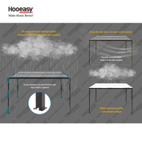 Pergola bioclimatique en aluminium imperméable Hooeasy, toit à lamelles réglables manuellement, personnalisable, pour terrasse extérieure
