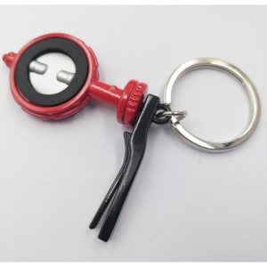 Usine personnalisée rouge Mini 3D Valve filature porte-clés en métal rotation à 360 degrés porte-clés avec gravure cadeau pour les entreprises - Product Image 4