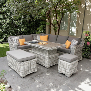 Vente directe usine : Ensemble <span class=keywords><strong>de</strong></span> salon d'extérieur moderne <span class=keywords><strong>en</strong></span> <span class=keywords><strong>rotin</strong></span>, canapé d'angle <span class=keywords><strong>en</strong></span> <span class=keywords><strong>rotin</strong></span> - Product Image 1