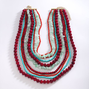 Gargantilla de cuentas de colores hecha a mano Bohemia con piedra, accesorio de fiesta elegante para mujer, regalo perfecto, joyería de vacaciones - Product Image 5