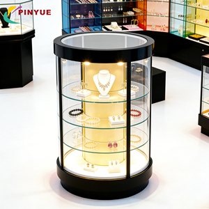 Vitrine de présentation de <span class=keywords><strong>bijoux</strong></span> en verre avec éclairage <span class=keywords><strong>LED</strong></span>, kiosque, couleur personnalisée, acrylique, collier, boucles d'oreilles, bracelet, <span class=keywords><strong>armoire</strong></span> à <span class=keywords><strong>bijoux</strong></span> pour boutique - Product Image 4
