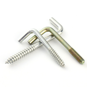 Crochets à <span class=keywords><strong>vis</strong></span> en acier au carbone zingué en forme de L, à angle droit, classe 4, métriques, pour <span class=keywords><strong>meubles</strong></span> en bois, fabriqués en usine OEM - Product Image 1