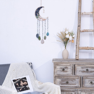HZ Dreamer Handmade Gravel Agate Gemstone Art Style Home Hanging Decoration <strong>Jewelry</strong> Accessory Moon Dream Catcher Freeform Crystal - Product Image 5