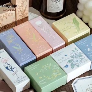 Tampon en bois de hêtre Momo, série Quatre fleurs sauvages se rencontrent, INS, décoration de journal floral, matériel de bricolage, sceau d'impression de base, 8 - Product Image 3