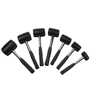 High quality plastic coated steel pipe handle black rubber mallet hammer