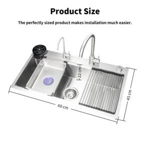 90x50cm Grote Enkelbak Keukenkraan, Premium SUS304 RVS voor Vervanging van de Vaatwasser - Product Image 3