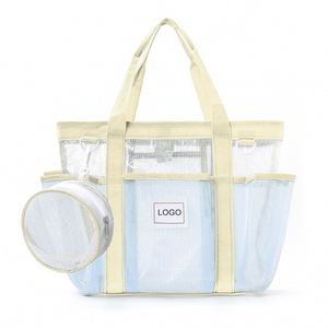 Custom Logo Clear <b>Beach</b> <b>Bag</b> with Round Pouch, <b>Large</b> Waterproof Transparent Multi-Pocket Tote for Women Pool Travel Summer - Product Image 3