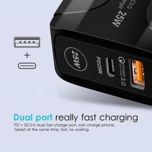 25W PD QC3.0 Dual USB-C Adapter Superschnelles 25W USB Typ-C Ladegerät für Mobiltelefone Reisestecker Wandmontiertes Smart-Kamera-Ladegerät - Product Image 4