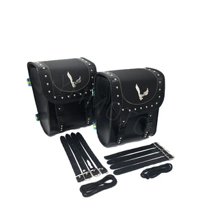 YHMOTO Universal Motorcycle Leather Saddle Side Bag Luggage <b>Box</b> Package - Product Image 1