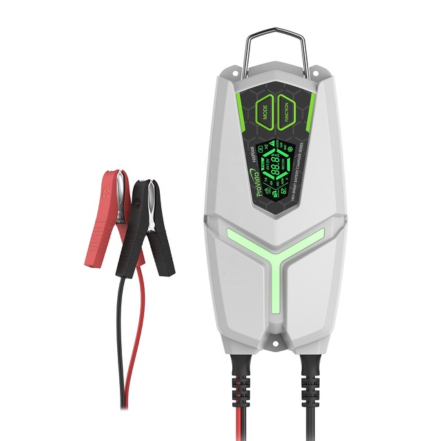 Automatic 12V 24V 2A 4A 8A Smart Battery Charger with LCD Display Lead Acid AGM Lithium Battery Charger IP65