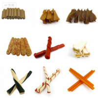Ligne de production industrielle CE de friandises dentaires pour chiens, à double extrudeuse automatique, en acier inoxydable de qualité alimentaire, haute efficacité