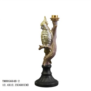 Venta al por mayor de oro de lujo de resina vela Animal loro en forma de titular para la decoración del hogar - Product Image 2