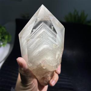 Tour de cristal de quartz fantôme blanc de <span class=keywords><strong>montagne</strong></span>, naturel, poli à la main, multicouche, de qualité supérieure, pour la guérison, la décoration intérieure et la <span class=keywords><strong>méditation</strong></span> - Product Image 1