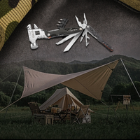 18 1 Pince de poche industrielle Clé à molette Marteau Scie Tournevis Couteau Sifflet-Outil polyvalent pour la survie sur le terrain en plein air Camping