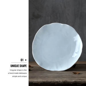 จานเซรามิกใส่เค้กวินเทจจานรับประทานอาหารเซรามิกรูปทรงไม่สม่ำเสมอเป็นมิตรต่อสิ่งแวดล้อม - Product Image 3