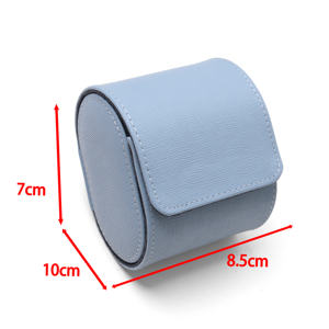 กล่องใส่นาฬิกาแบบเดี่ยวกันน้ำได้กล่องเก็บของแบบพกพาทำจากหนังบุนว<span class=keywords><strong>ม</strong></span>เนื้อนุ่<span class=keywords><strong>ม</strong></span>สีฟ้าอ่อนสำหรับการเดินทางเพื่อธุรกิจกีฬากลางแจ้ง - Product Image 6