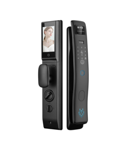 Serrure <span class=keywords><strong>de</strong></span> porte numérique intelligente Qleung S958MAX, reconnaissance faciale 3D, empreinte digitale, appel vidéo actif, contrôle d'accès par carte, Wi-Fi, noir - Product Image 3