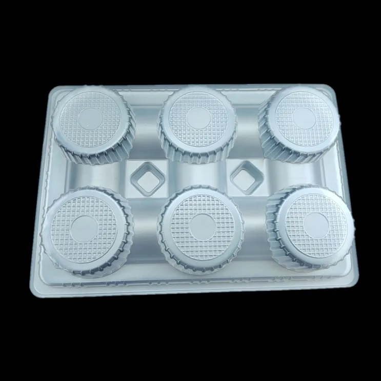 カスタムブリスター透明PP真空成形6キャビティミートボール収納パッキングトレイ冷凍餃子インサート包装トレイ