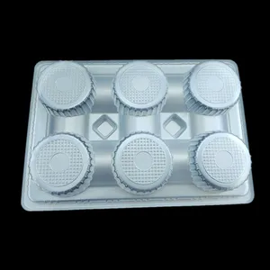 Custom Blister Transparent PP Vacuum Forming 6 Cavity Meat Ball Storage Packing Tray Frozen Dumpling Insert Packaging Tray