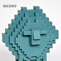 Résine Pixel Art Sculpture Moderne Géométrique De Table Décor Déclaration Décor À La Maison Accent Décoratif Vert Foncé Mouton Animal Statue