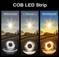 5v 12v 24v Cri 90 400 Diode électroluminescente/mètre 3mm Ultra-fine Doless Flexible Cob Diode électroluminescente Bande Lampe