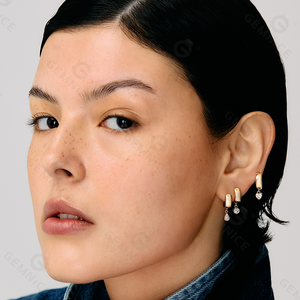 Gemnel Pendientes de Aro Colgantes de Plata 925 con Corazón de Diamantes de Circonita, Delicados para Uso Diario - Product Image 3