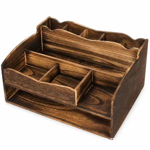 Boîte de rangement en bois pour l'exportation, boîte à cosmétiques en bois, boîte de rangement multi-compartiments pour papeterie et documents, rangement en bois massif - Product Image 5
