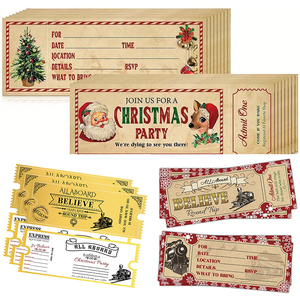 Natale Vintage credere biglietto del treno inviti carta <span class=keywords><strong>di</strong></span> Natale riempire in bianco inviti biglietto per la decorazione della festa - Product Image 1
