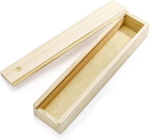 Boîte en bois non finie personnalisée avec couvercle coulissant Petite boîte à crayons étroite Boîte cadeau rectangulaire pour l'art, le <span class=keywords><strong>rangement</strong></span> de bijoux et de colliers - Product Image 1