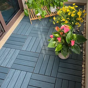 Co-extrusion Waterproof Interlock WPC Decking Tile DIY Tile DIY Waterproof Patio Interlocking Terrace Use Decorative Garden