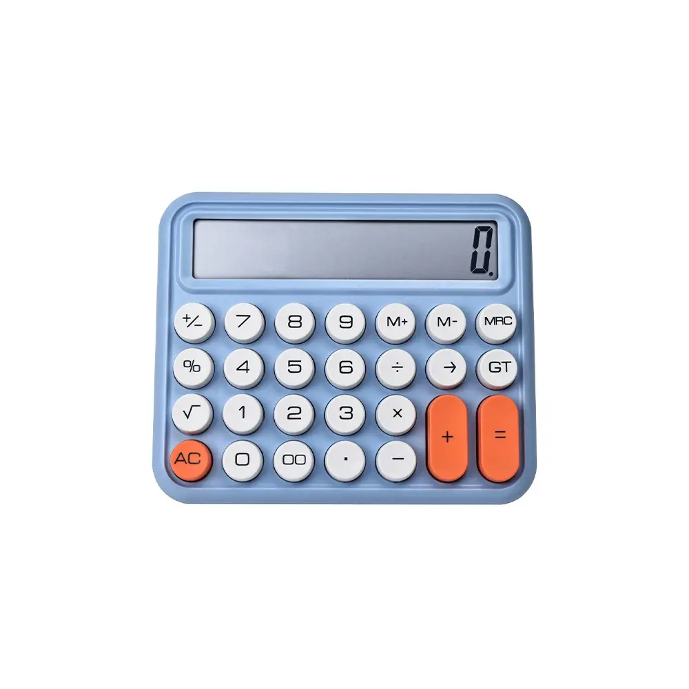 12 digit ergonomic mechanical button calculator desktop cute large screen display large buttons digital business custom color