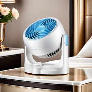 Air Circulation Fan Turbo <b>Electric</b> <b>Desk</b> Fan Portable Household Airflow Cooler Mini Fan With Blue Blade Design - Product Image 1