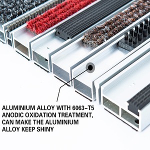 Tapis d'entrée moderne en alliage d'aluminium, lavable, à usage commercial, avec connexion par câble métallique, tapis de sol modulaire antidérapant - Product Image 3