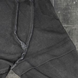 Pull à capuche oversize en coton 100% brodé, lourd, personnalisé, uni, streetwear vintage, délavé à l'acide, déchiré - Product Image 4