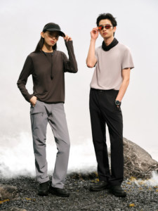 Pantalon pour homme à fermeture éclair centrale, séchage rapide, résistant à l'usure, respirant, coupe droite ajustée, pour sports de plein air - Product Image 1