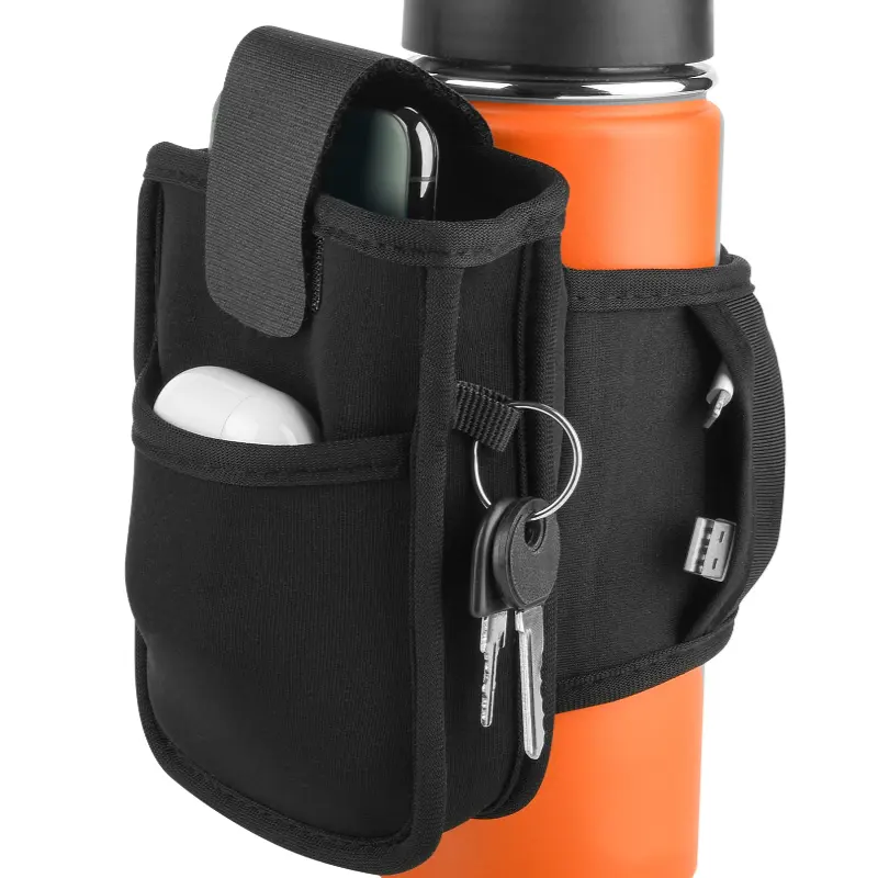 Gym Water Bottle Pouch 18-32 Oz Handheld Water Bottle Bag Gym Phone Card Key Holder
