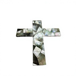 Handmade Shell <b>Mosaic</b> Cross Wall Decoration Religious Home Art Natural Craft Inlay Design - Product Image 1