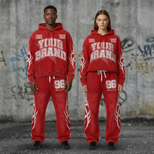 Conjunto Deportivo Unisex Personalizado con Logotipo, Estilo Urbano Otoñal, Bordado, Pantalones Deportivos con Capucha de Alta Calidad, 100% Algodón - Product Image 2