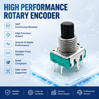 Encodeur rotatif vertical 12 mm à montage sur circuit imprimé avec interrupteur, poignée en plastique, 5 broches, pour table de mixage audio et panneau de commande, ODM OEM, directement de l'usine