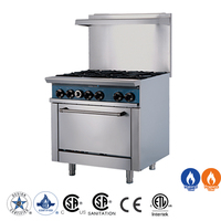 Cuisine commerciale gamme de gaz à 6 brûleurs gamme de four cuisinière avec four
