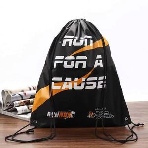 Low Moq Custom Logo Polyester Waterproof Sports Gym Nylon Drawstring Backpack <b>Bag</b> for Football Storage - Product Image 4