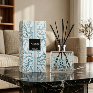 Aikun Gift Box Decorative Glass Bottle Ocean Fragrance 150ml IP12 Formula Reed <b>Diffuser</b> Aroma <b>Diffuser</b> for Living <b>Room</b> - Product Image 1